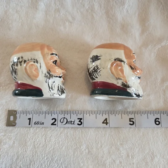 VTG OLD MAN HEADS BALD WITH BEARDS SALT & PEPPER SHAKERS - JAPAN - Picture 7 of 8